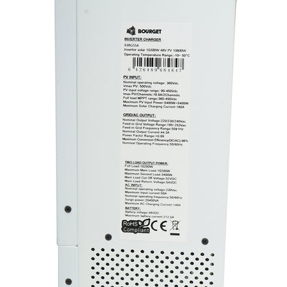 Hybrid solar inverter 10.2 KW, 48V, 160A MPPT, single-phase, ON/OFF-GRID, EVO-10200 Bourget