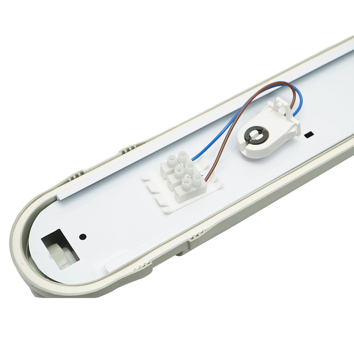 LED fluorescent tube light fixture 1x58W, 220V, 1560x80x90mm IP65 Breckner Germany