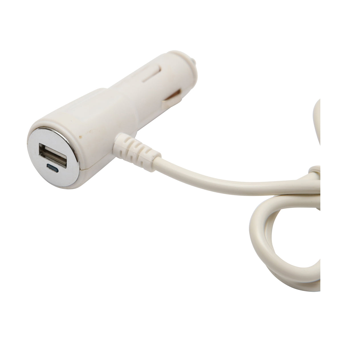 Triple car lighter adapter 12/24V white with individual switch and 1 USB port 5V 2.1A