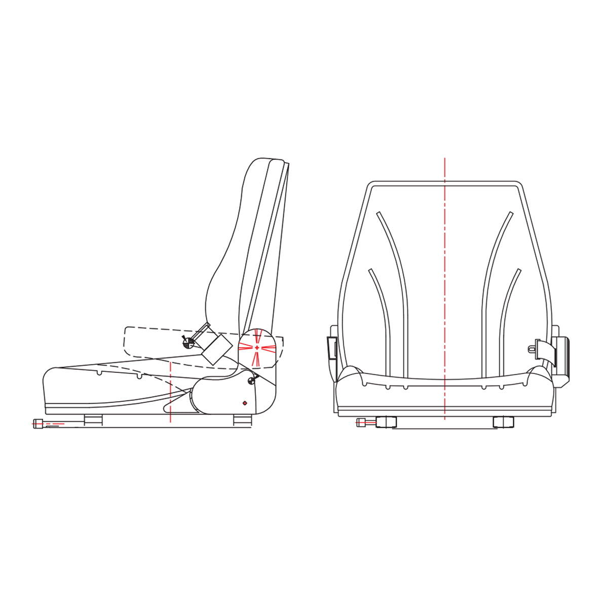 Universal tractor or forklift seat