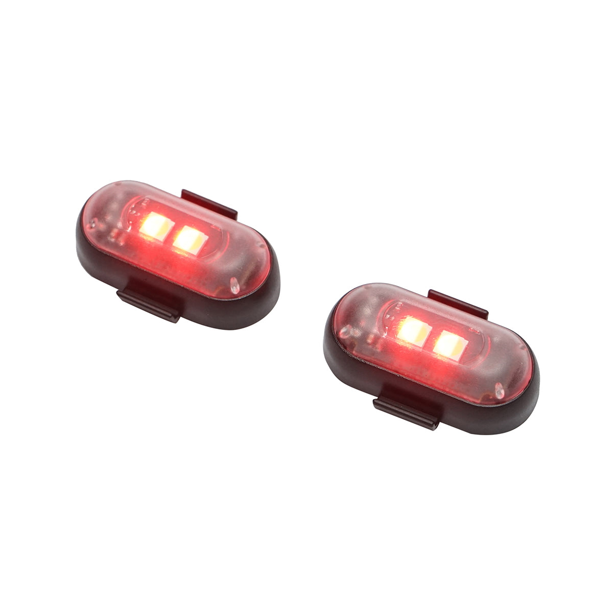 Set of 2 RGB strobe LED lamps with remote control, 10 modes, 8 colors, 110mAh rechargeable lithium battery USB-C IP65