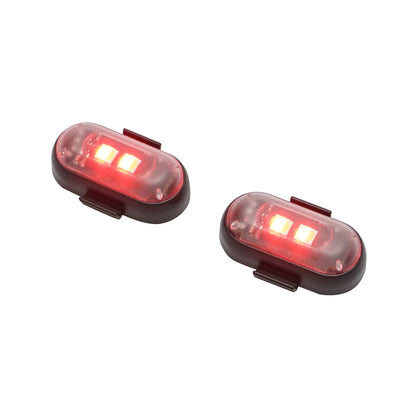 Set of 2 RGB strobe LED lamps with remote control, 10 modes, 8 colors, 110mAh rechargeable lithium battery USB-C IP65