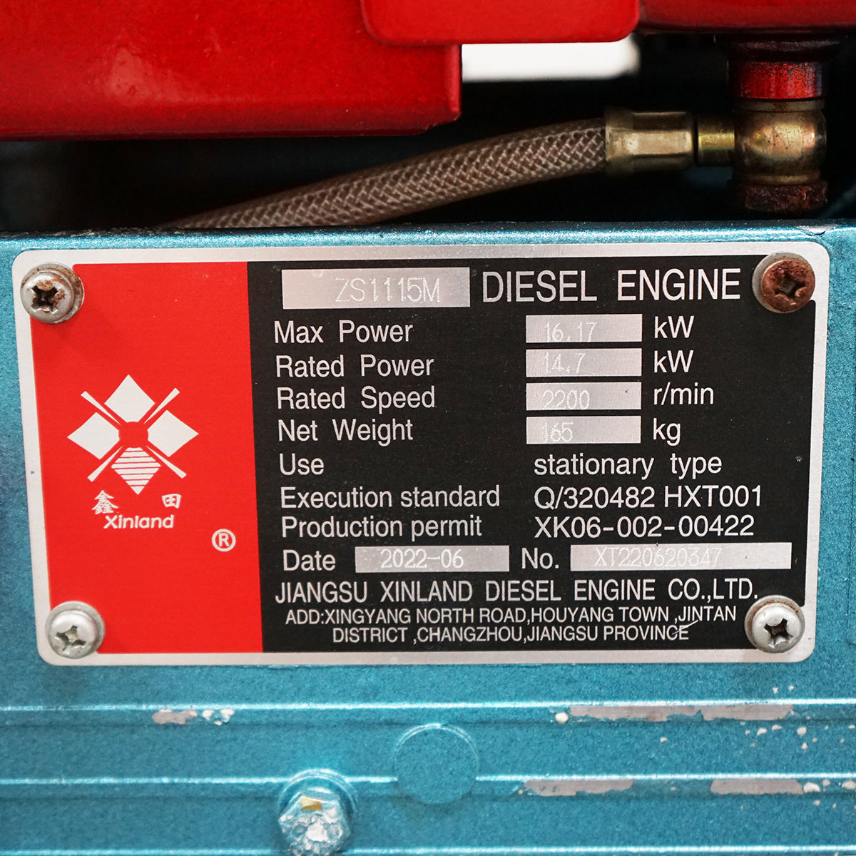 Irrigation system with 15 sprinklers, 16.2KW diesel engine, electric start