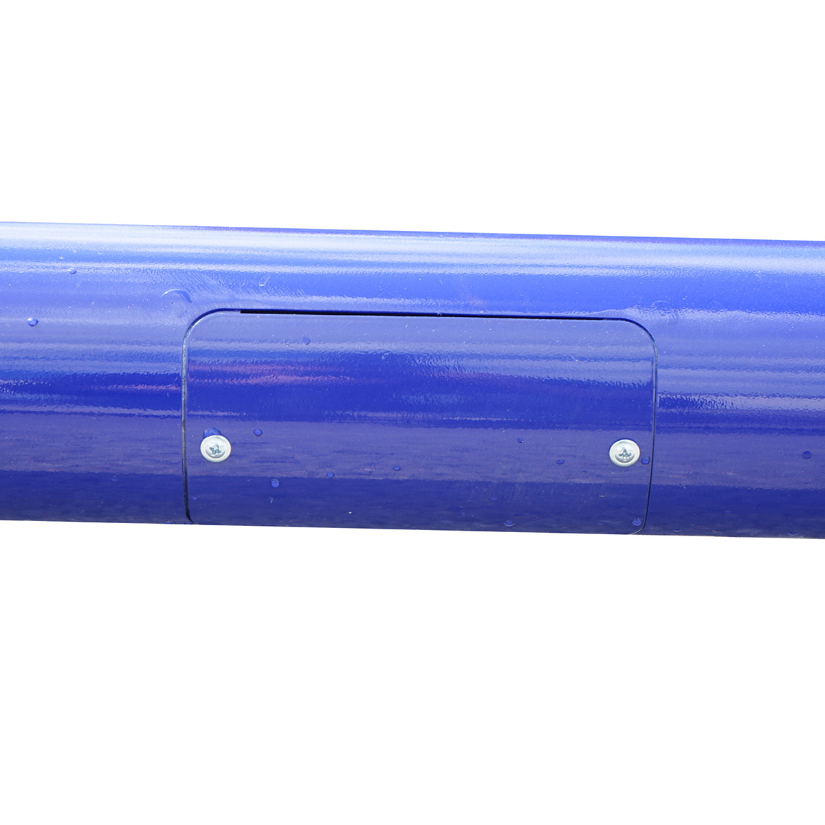 5m illuminated pole made of steel with horizontal arm and concrete mounting flange.