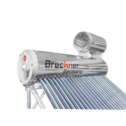 Unpressurized stainless steel solar panel with 24 tubes for hot water, 170L boiler, 1650x2200x1820mm Breckner Germany