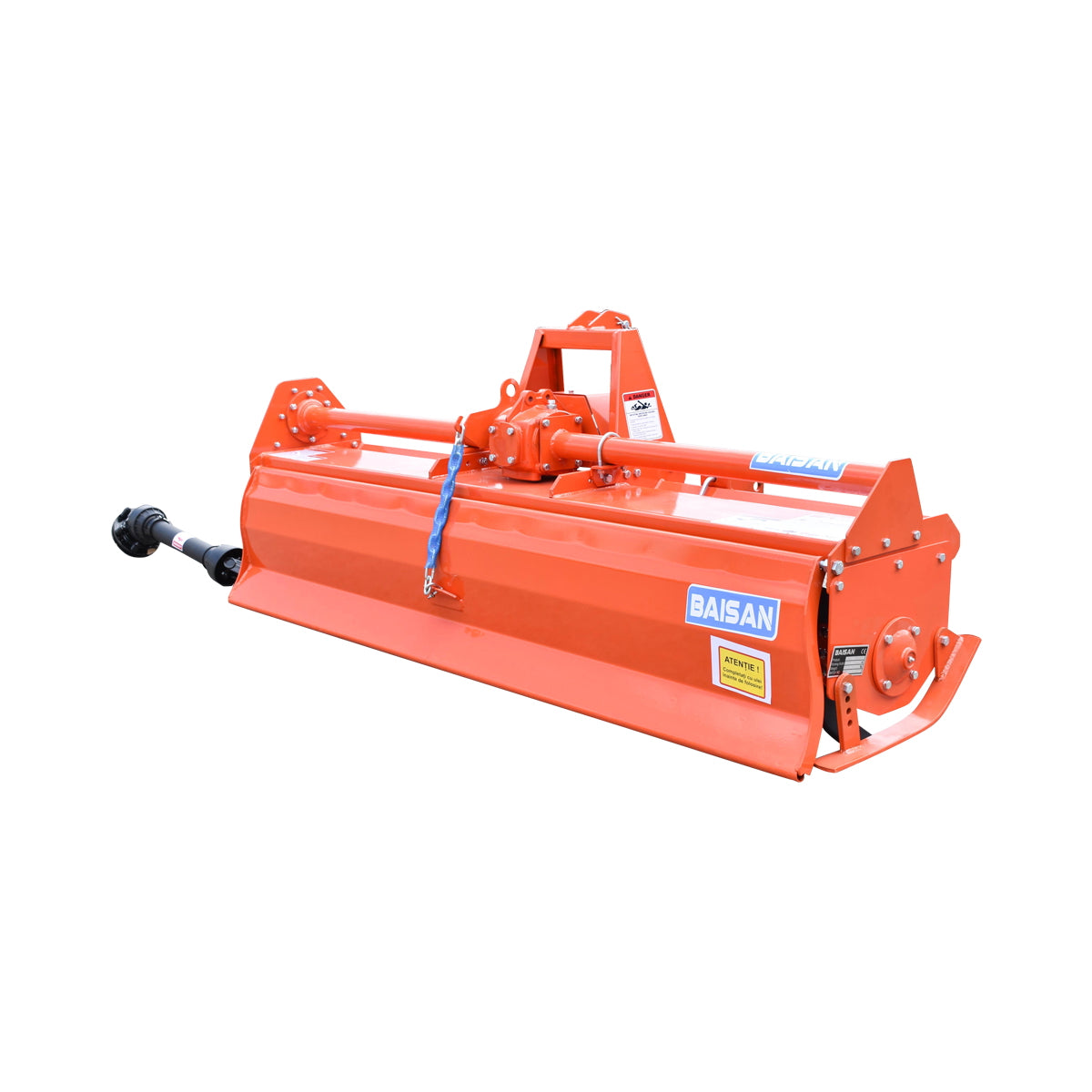 TS81 tiller with 3-point attachment, includes a cardan, required power 55-75 HP, working width 2m, depth 12-16cm with 54 Baisan blades.