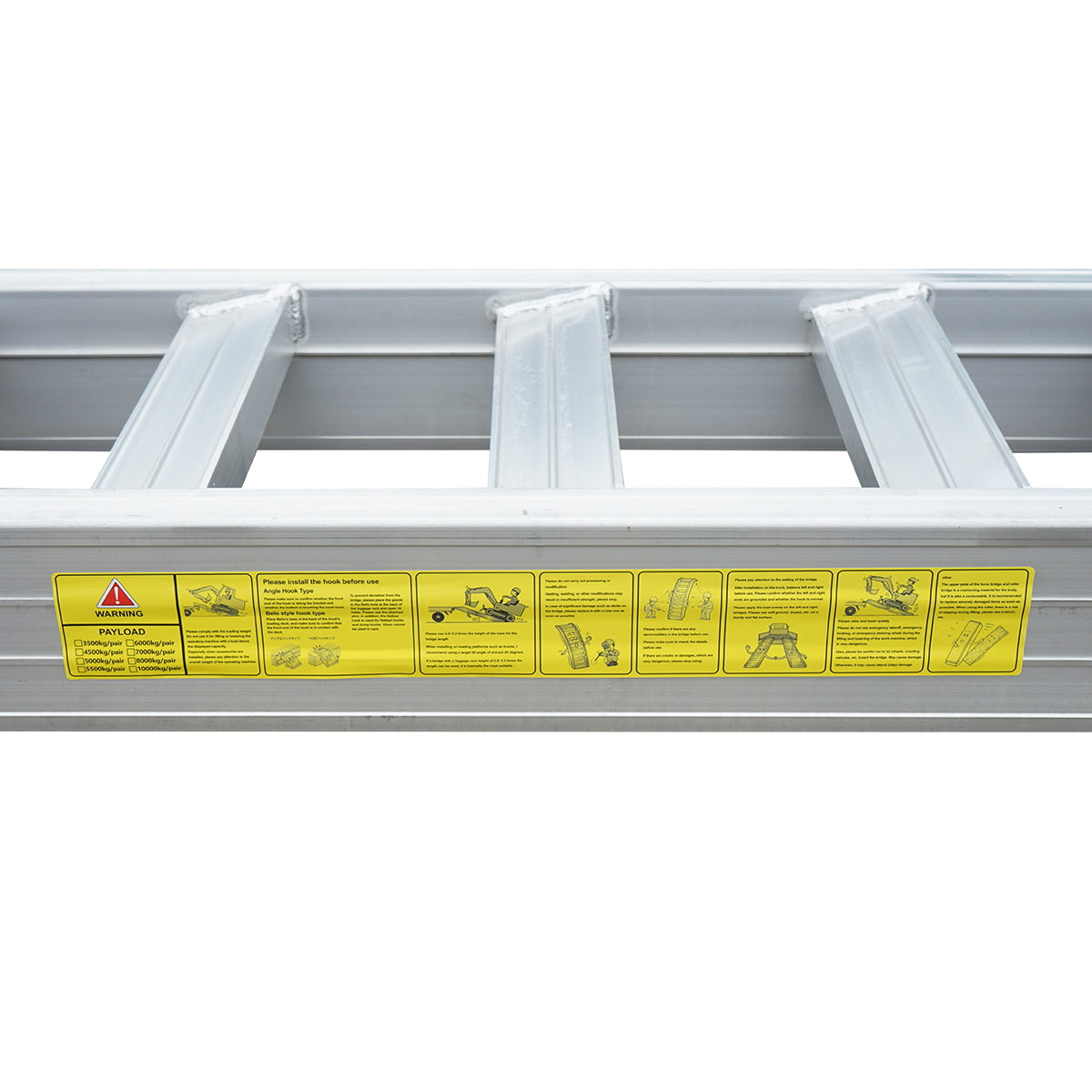 Aluminum ramp set 4.5 tons for loading/unloading 400x45x14.2cm