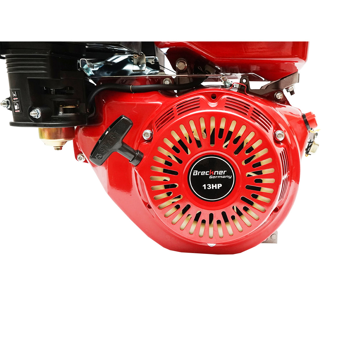 Gasoline engine 13HP, 4 strokes, 25mm shear pin shaft, pull start, Breckner Germany