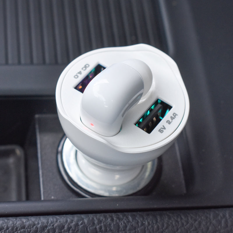Bluetooth headset with car charger type cigarette lighter