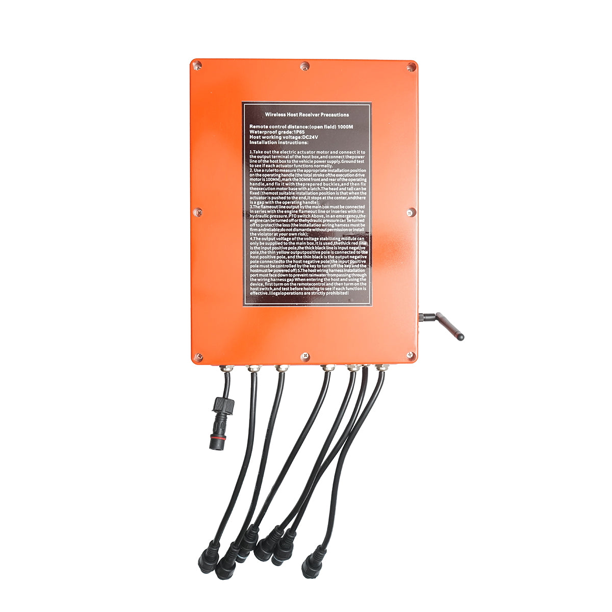 Wireless industrial remote control with 6 commands DC 24V, IP65, 1000m Breckner Germany