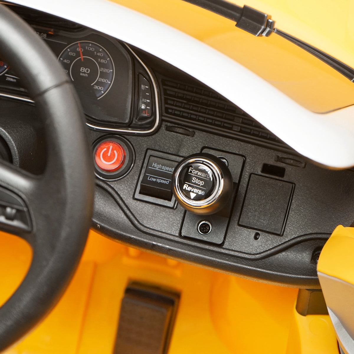 6V/7Ah battery-powered electric car with remote control for kids JJ2066 yellow Audi Q8 with leather seat
