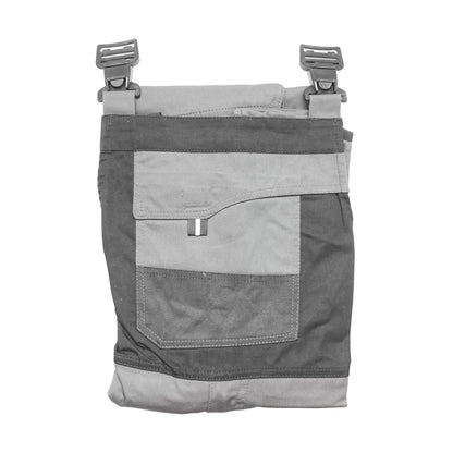 Work pants with bib, polyester with cotton overalls, gray with black, L Breckner Germany