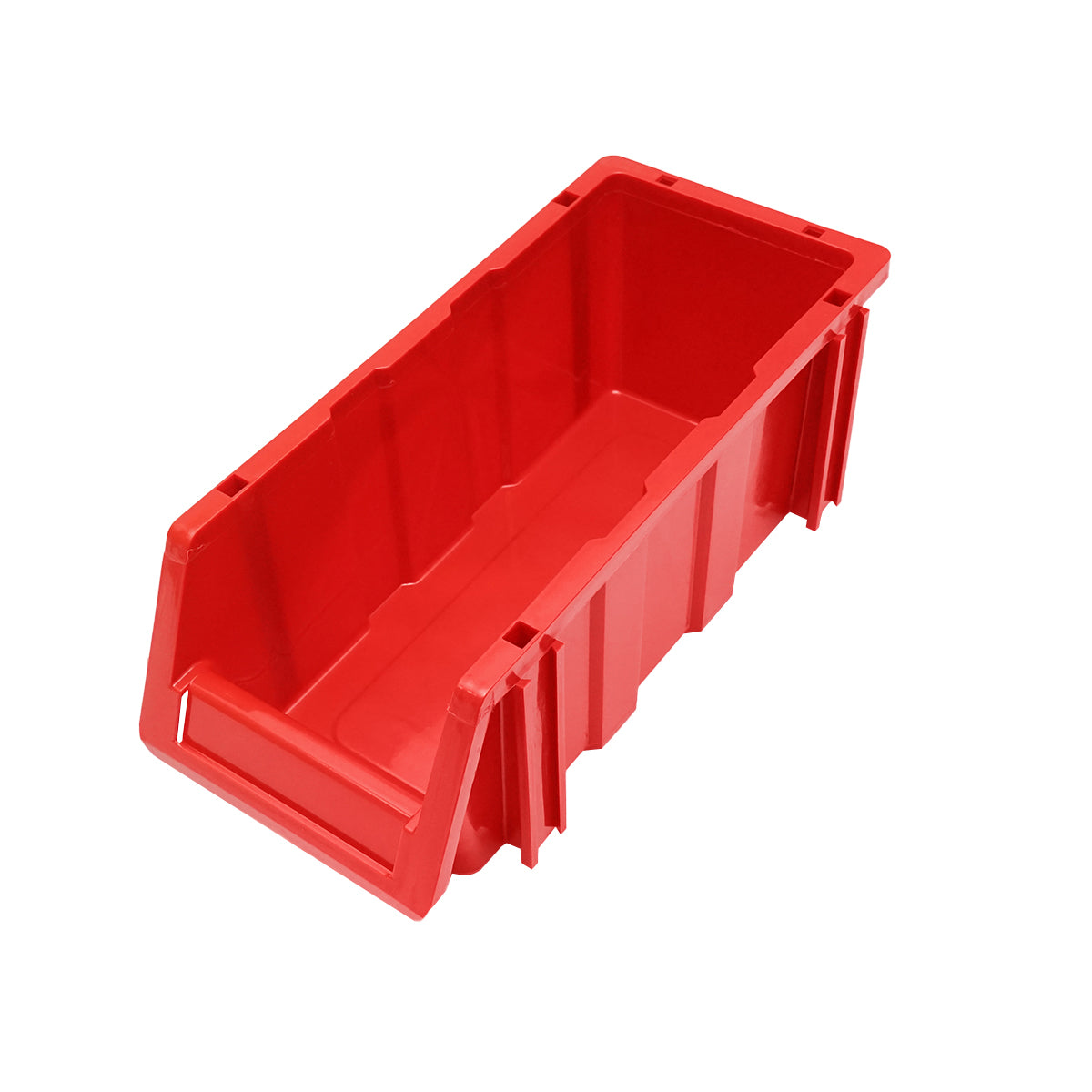 Stand with 24 boxes for storage/organization, red plastic box, blue, 700x400x1150mm