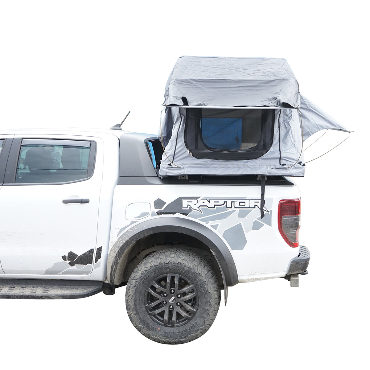 Waterproof car tent for 2 people, attachment to the roof with a platform and ladder