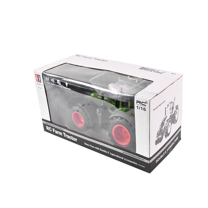 DoubleE RC 1:16 tractor toy with remote control, 2.4 GHz, lights, sounds, 25m range, 2.16 km/h speed