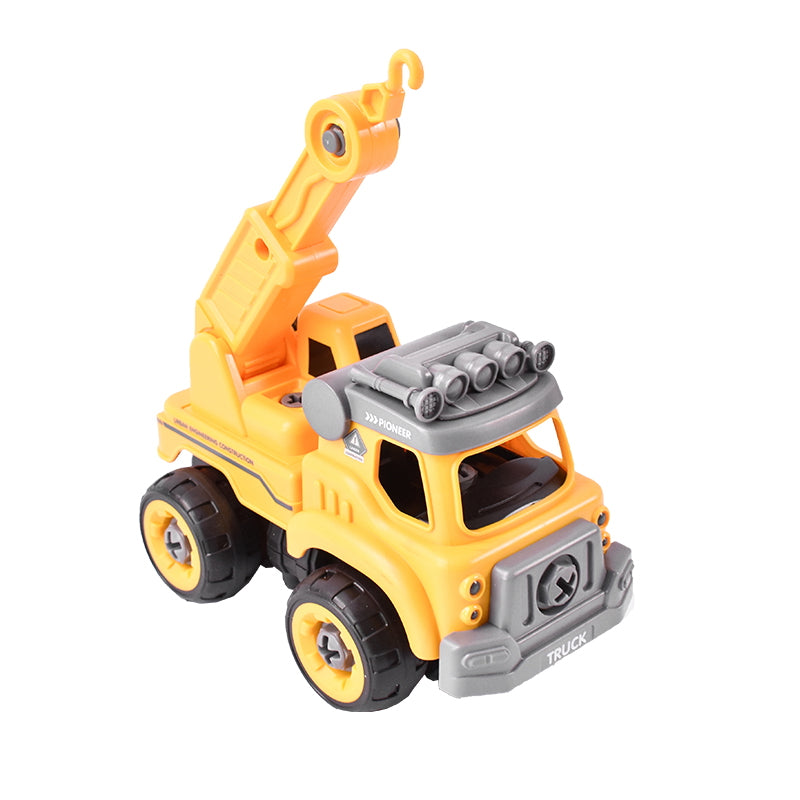 Remote control crane toy construction vehicle that can be assembled DIY