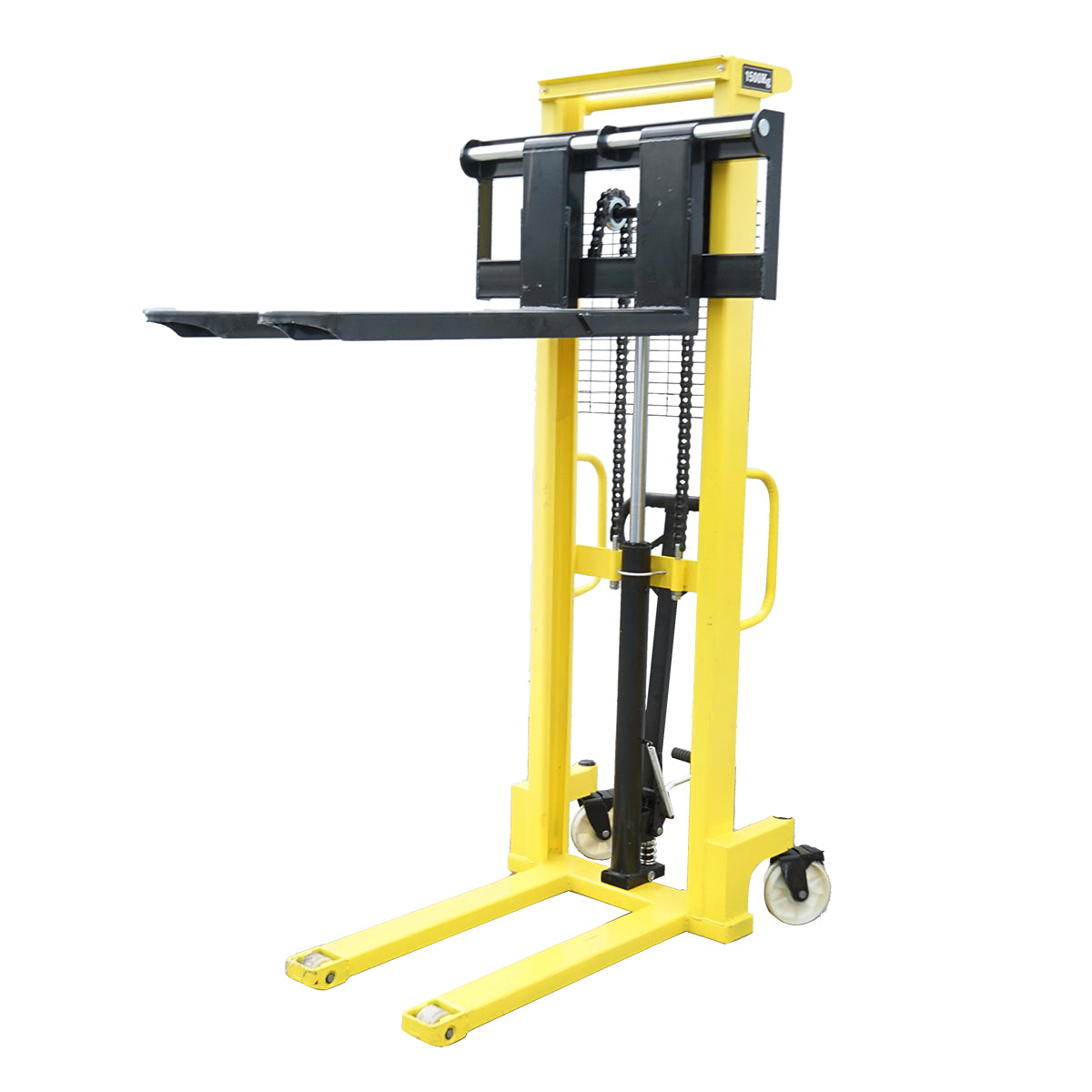 Manual pallet truck with a maximum load of 1.5T and a maximum height of 1.6m