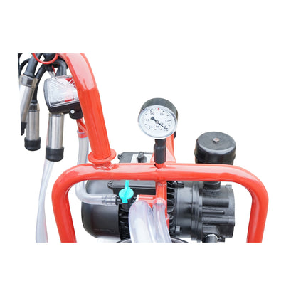 Milking machine for cows with a 160cc collector group, electrostatically painted chassis, 30L aluminum bucket, 1 post Breckner Germany