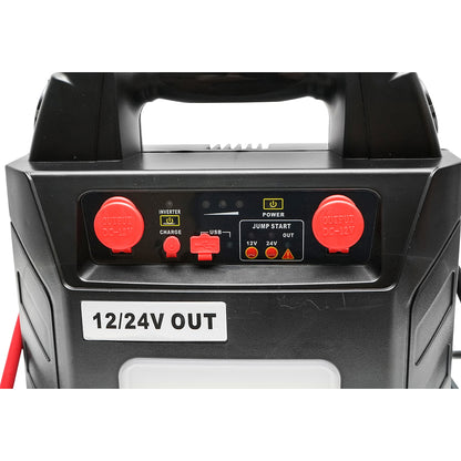 Portable start-up robot with 5 functions 12/24V 300W 600-3000A, battery included, 3W LED lamp and 1xUSB 5V/2.1A