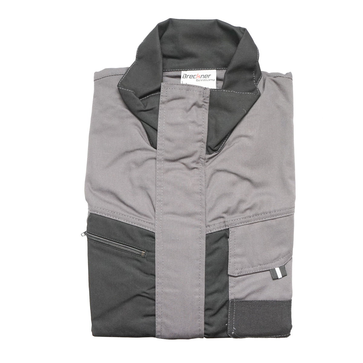 Work jacket, polyester with cotton, gray with black, XXL Breckner Germany