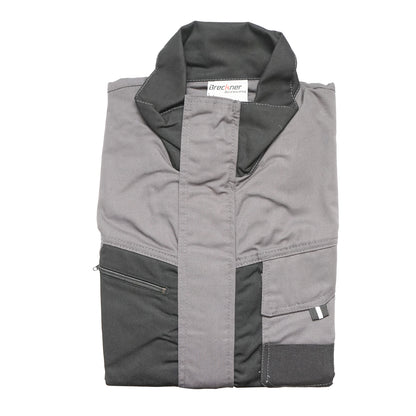Work jacket, polyester with cotton, gray with black, XXL Breckner Germany